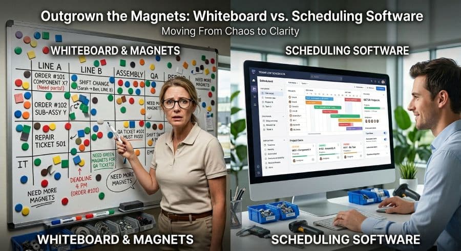Whiteboard vs. Scheduling Software: When You've Outgrown the Magnets