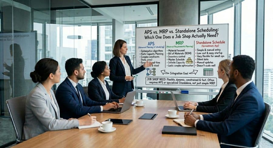 APS vs. MRP vs. Standalone Scheduling: Which One Does a Job Shop Actually Need?