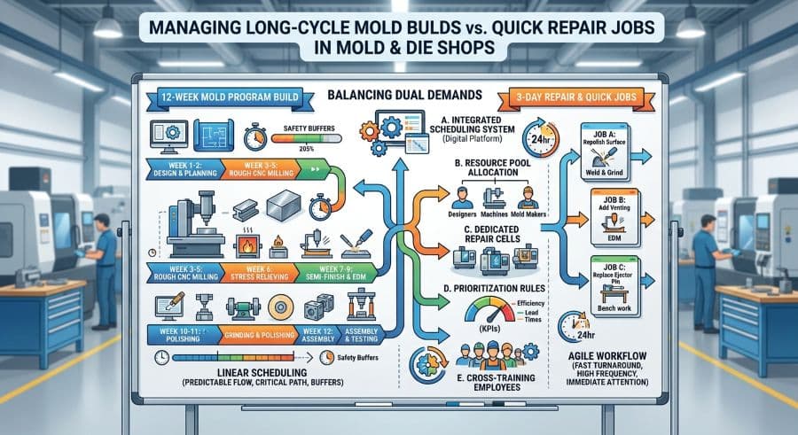 Long-Cycle Job Scheduling for Mold & Die Shops: The 12-Week Build Problem
