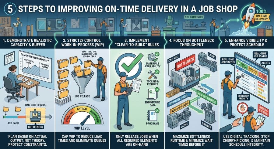 How to Improve On-Time Delivery in a Job Shop: A Practical 5-Step Guide