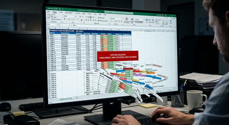 Why Excel Scheduling Breaks Down After 20 Jobs (And What to Do Instead)