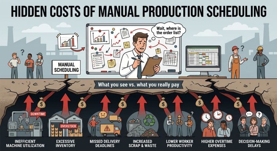 What Manual Production Scheduling Really Costs a Small Shop