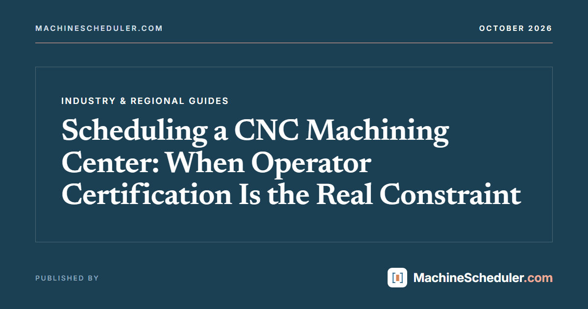 Scheduling a CNC Machining Center: When Operator Certification Is the Real Constraint