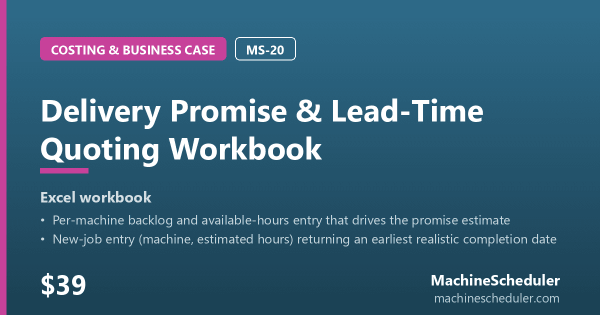 Delivery Promise & Lead-Time Quoting Workbook