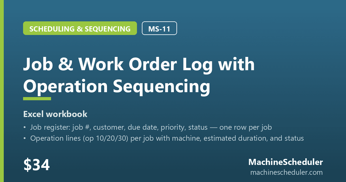 Job & Work Order Log with Operation Sequencing