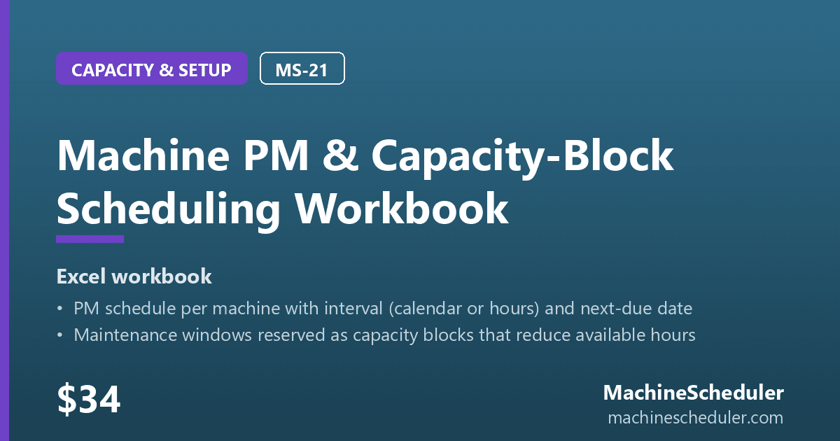 Machine PM & Capacity-Block Scheduling Workbook